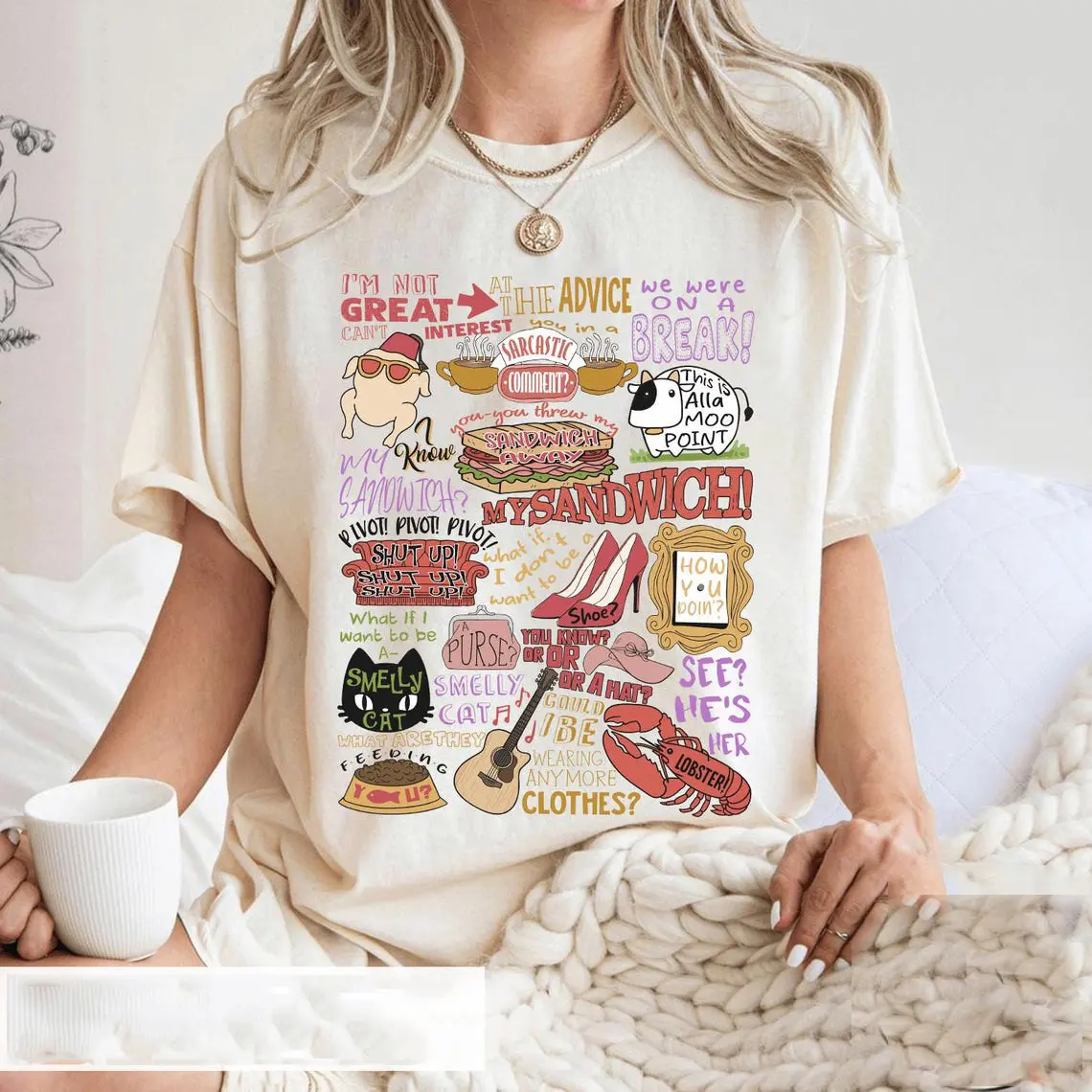 Friends Best Quotes Shirt, TV show Shirt, Thanksgiving Tee Gift For Him Her Cotton Top Streetwear