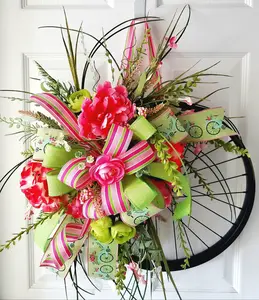 Spring Wreath - Bicycle Wheel Rim