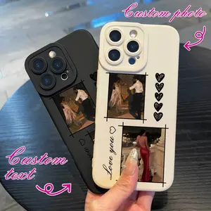 Customized phone cases for couples, featuring unique photos and text designs. This matte finish phone case offers 360-degree all-around protection and is compatible with multiple iPhone models. Perfect as a birthday gift for me.