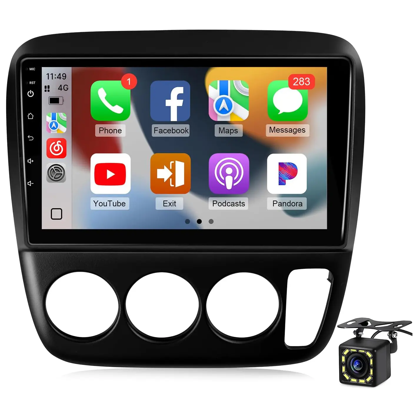 Linux Car Stereo for Honda CRV 1997 1998 1999 2000 2001(Manual AC) | Fast Boot 9 Inch IPS Screen for CRV Radio with Wireless Carplay Android Auto Backup Camera SWC Bluetooth