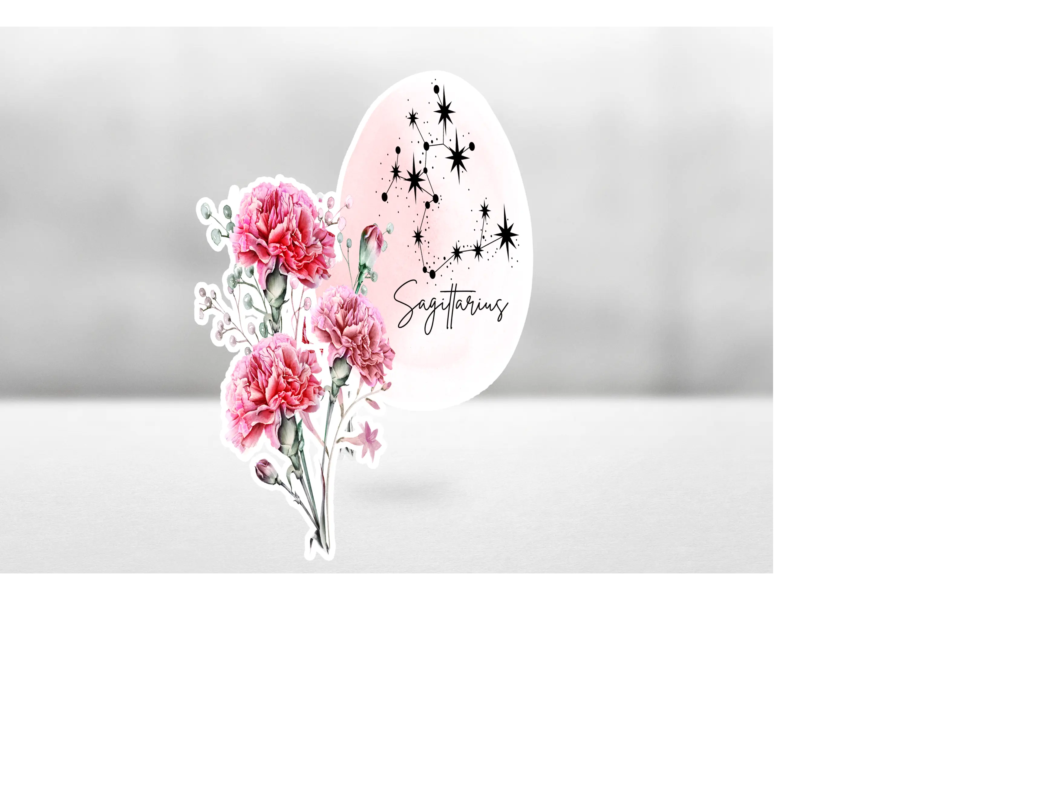 SAGITTARIUS Floral Watercolor Zodiac Astrology Sticker