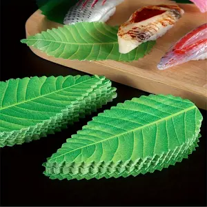 100pcs Artificial Leaves for Sushi Plate Decoration, Realistic Resin Food Decor, Battery-Free, Perfect for Parties and Home Decor
