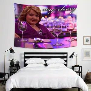 1pc, Gibby at the Bar "Stay Classy" Tapestry, 85g Polyester Jacquard, Horizontal, Fashionable Herringbone Pattern, Wall Hanging for Bedroom, Living Room, Dorm Decor, No Power Required, Indoor Use