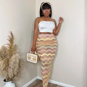 Creamy 3 piece custom midi skirt