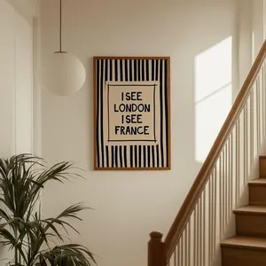 [Sale Up To 40%] [Unframed] I See London I see France Print, Black Funny Bathroom Quote Print