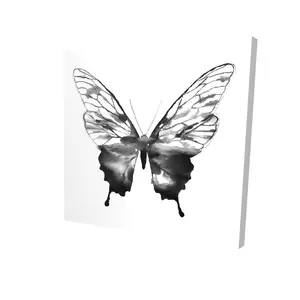 360 Stand 24x24 in. Black Butterfly Motif Artistic Sketch Wall Print - 360-Degree Stand Artwork, Minimalist Bedroom Home Decor Poster, Home Decoration, Photo