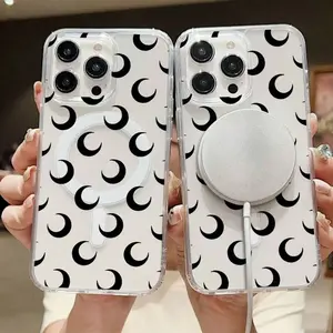 Moon Mobile Phone Case, Designed With Minimalistic Crescent Patterns And Modern Aesthetics, Suitable For IPhone 17 Promax/16/15/14/13/12/11 Made Of TPU Material, And Provides Shockproof Protection. Children, And Valentine's Day Gifts.