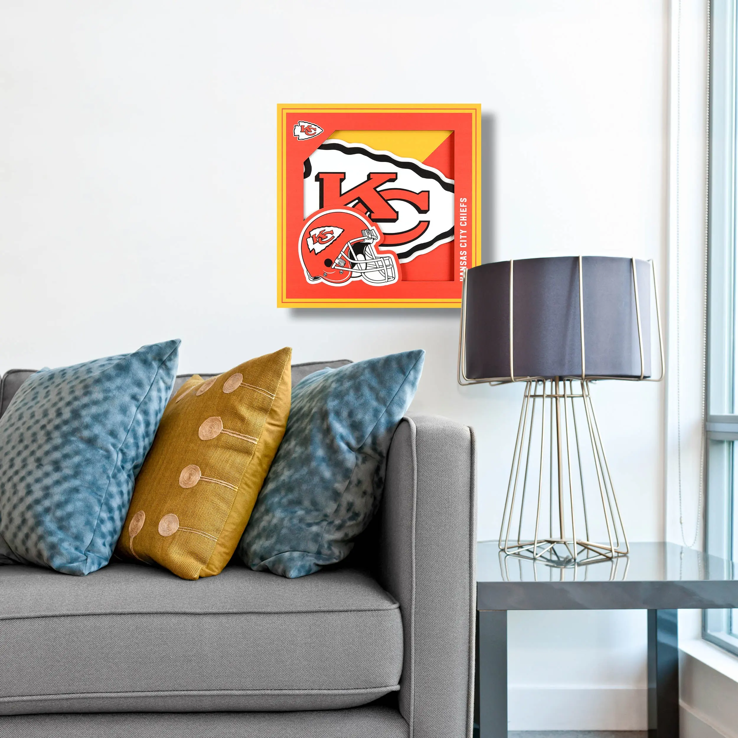 Kansas City Chiefs 3D Logo Series Wall Art - 12"x12"