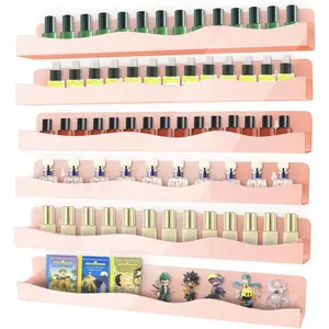 Polish Wall Rack, 6-Shelf 15-Inch Light    Polish Shelves with Removable Ends - Multi-Purpose Shelf for Essential Oils,  Storage and Display for Salons and Bathrooms