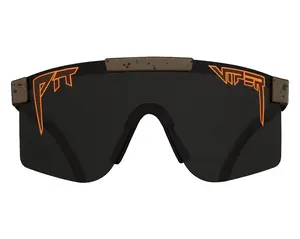 Pit Vipers The Big Buck Hunter Original Adjustable Sunglasses with E-Spot™ & Turbo Adjustment™ Technology Black Frame Orange Accents
