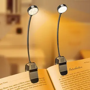 Rechargeable Book Reading Light - Adjustable Brightness, 3 Color Temperatures, 30+ Hours Runtime - Eye Care 10 LED Lamp for Reading for Bed