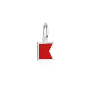 Letter B, Nautical Flag Silver Mini Charm