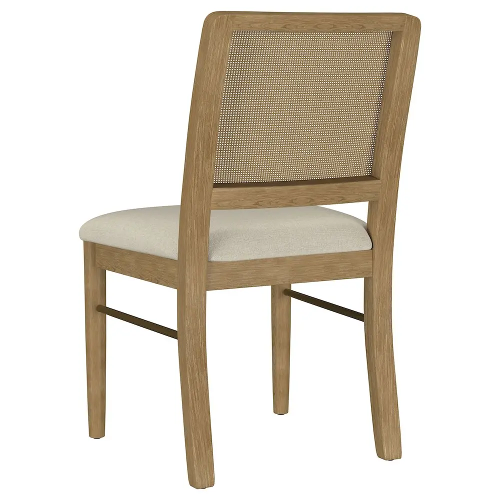 Arini Handwoven Cane Dining Side Chairs, Asian Wood, Natural Weave, Organic Look, Sand Wash Finish (Set of 2), Dining Chairs, Pirelli Webbing