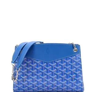 Pre-owned Goyard Canvas Coated, Leather Shoulder Bags Structured Rouette Chain Shoulder Bag Coated Canvas PM by Rebag