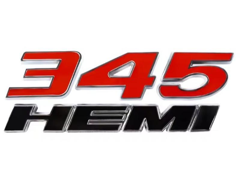 345 HEMI Engine Badge 5.7L Dodge V8 Muscle Car Accessory for Charger Durango 300 Challenger Mods Adhesive Emblem Easy Install