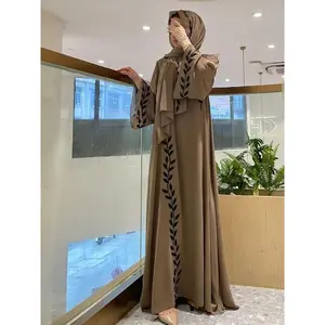 Eid Muslim Abaya for Women Embroidery Dress with Scarf 2 Piece Set Dubai Arab Long Robe Morocco Abayas Kaftan Headscarf Gorgeous