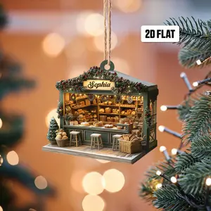 [XMAS GIFT] Personalized Bakery Ornament, Custom 2D Flat Christmas Decoration, Cute Gift for Baking Lovers & Pastry Fans