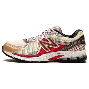 New Balance 860v2 'Red' x Aimé Leon Dore Men's Retro Sneakers with Breathable Mesh Upper, ABZORB Cushioning, and Durable Outsole for All Seasons