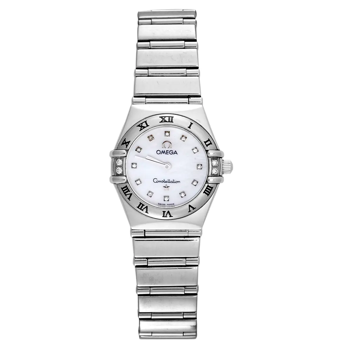 Omega Constellation My Choice Mini 22.5mm 1566.76.00 Quartz Mother of Pearl Diamond Dial Stainless Steel Women's Watch WHT027110