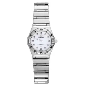 Omega Constellation My Choice Mini 22.5mm 1566.76.00 Quartz Mother of Pearl Diamond Dial Stainless Steel Women's Watch WHT027110
