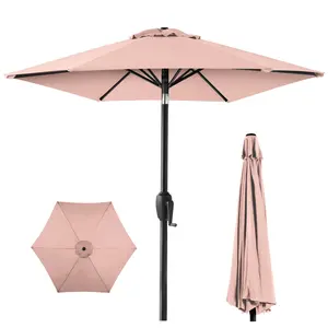 Best Choice Products 7.5ft Heavy-Duty Outdoor Market Patio Umbrella w/ Push Button Tilt, Easy Crank