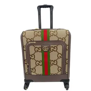 Pre-owned GUCCI Canvas Travel Bags Savoy Cabin Trolley Small Jumbo GG Supreme Travel Bag Beige 693646