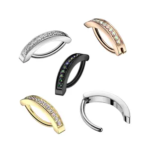 14G Implant Grade Titanium Hinged Belly Button Ring Hoop Naval Piercing Jewelry