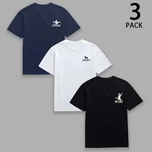 Men's 3-Pack Duck Hunting Graphic T-Shirts - Menswear Top, Short-Sleeve Streetwear, Soft Cotton, Camo Waterfowl Prints, Black/Green/Navy, for Hunting & Camping