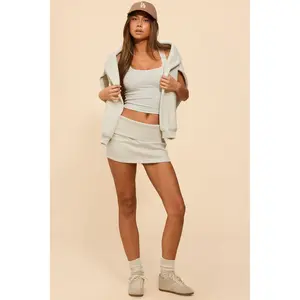 Nayel Fleece Foldover Mini Skirt