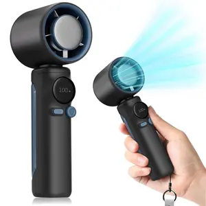 Portable Handheld Turbo Fan, 100 Speeds Adjustable Mini Personal Cooling Fan, USB Rechargeable Digital Display Fan with LED Display, Universal Accessories
