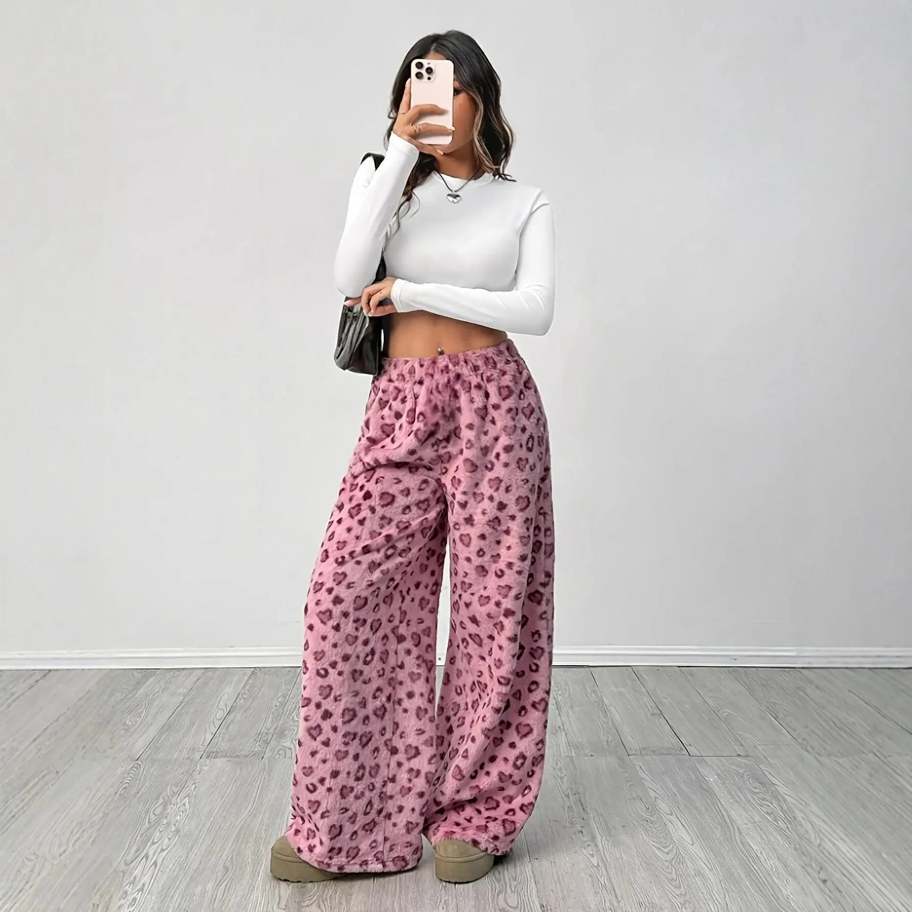 Pink love leopard print without tie=thic