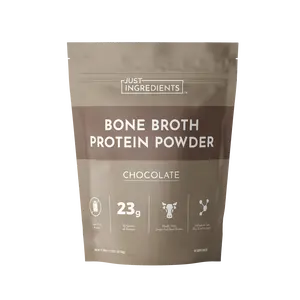 Just Ingredients Chocolate Bone Broth Protein | 15 Servings | 21g Grass-Fed Protein per Serving | Dairy-Free | Collagen for Gut, Skin & Joint Support | Made with Real Food Ingredients
