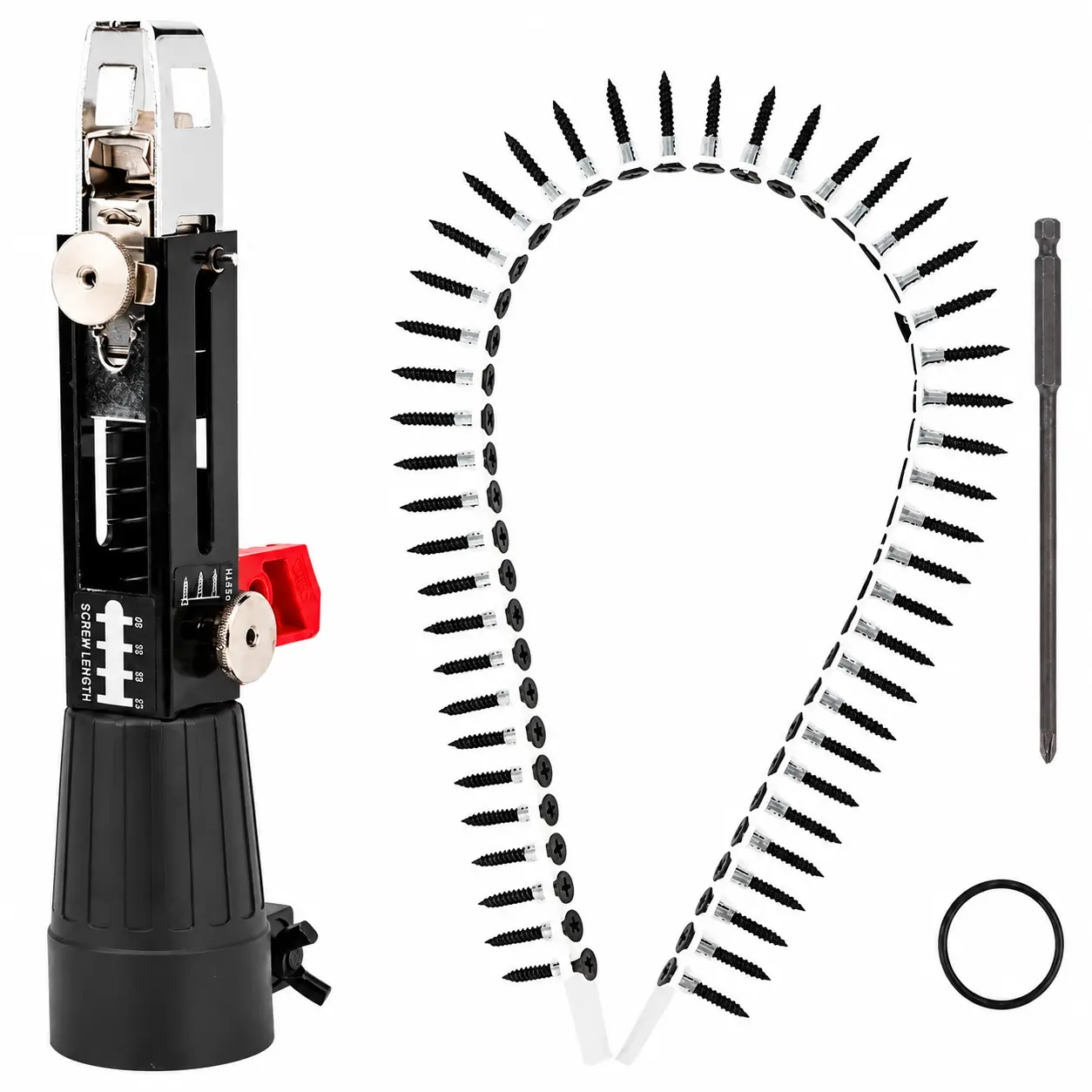 Screwdriver Attachment for Drills, Plasterboard Screws Screw Drill Chain Adapter Drywall Screwdriver Attachment Automatic Chain for Nail Gun Electric Drill