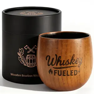 Personalized Wooden Whiskey Glass with Custom Quote - Charred Old Fashioned Tumbler, Unique Engraved Gift for Him, Husband, Dad, Whiskey Lover Drinkware wooden  cups