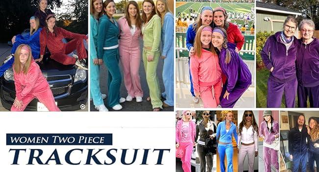 HOTOUCH Women's Velour Tracksuit Set Full Zipper Hoodie Workout Pants Velvet Sweatsuit Jogging Suits Holiday Clothing