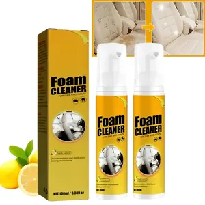 Heavy-Duty No-Rinse Foam Cleaner, Car Detailing & Detailing Products Chemicals, Fresh Lemon Scent for Car Seats, Steering Wheels, Kitchen Surfaces