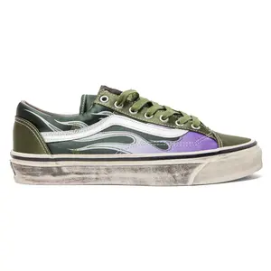 Men's Vans LX Old Skool Archive Casual Sneaker, Flame Green Trainer, Comfortable Casual Footwear Shoe