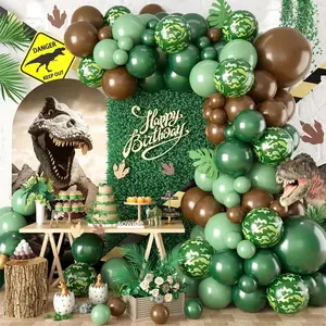 Sowine Dinosaur Balloon Arch for Kids Parties - Unforgettable Adventure Decor with Camouflage Pattern & Easy Assembly Glue Chain for Durable Fun
