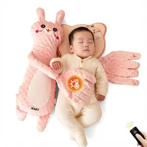 Viral Baby Soothing Hugging Pillow – Soft Cotton Animal-Shaped Sleep Aid with Gentle Patting, 3-Level Adjustable & Remote Control. Available in Green Dino & Pink Bunny – The Ideal Gift for New Parents, A Mom Must-Have for Better Infant Sleep!