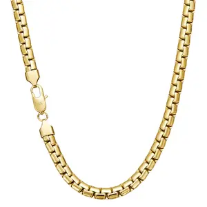 14k Gold Plated Miami Chain Necklace for Men & Women | Tarnish-Free, 7mm Width, 18-24in Adjustable Length