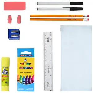 16 Piece Basic Wholesale School Supply Kits for Kids - Bulk Case of 48 Kits