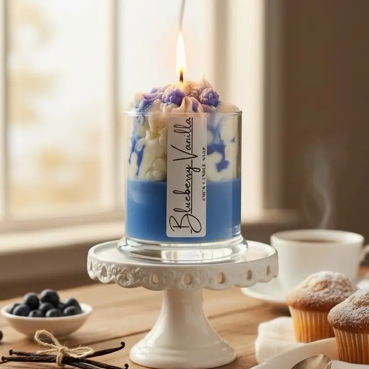 Blueberry Vanilla Candle - Smells Amazing with Hints of Blueberry Vanilla and Long Lasting Burn Time - Perfect for Home Decor and Ornaments