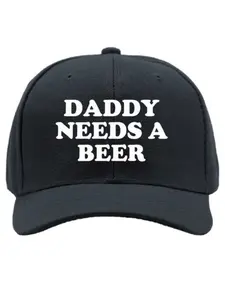 Humorous Daddy Needs a Beer Print Baseball Cap, Dad Gift Cap, Adjustable Snapback Casual Outdoor Sport Hat, Unisex Fitted Daily Wear Utility Hat