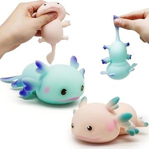 cute axolotl design squishy toy, 2 counts stress relief toy, sensory fidget toy, party favors, birthday gift