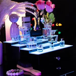 Perfume Organizer LED RGB Acrylic Display Riser with Drawer for Colgone/Perfume/Funkopop/Glassware/Vanity/Cupcakes