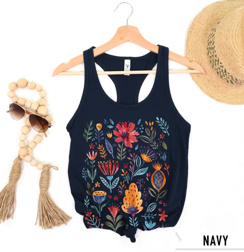 Floral Shirt Tank, Grow Positive Thoughts Tank, Bohemian Style Tank, Butterfly Shirt, Trending Right Now, Women's Graphic Tank, Love Tank