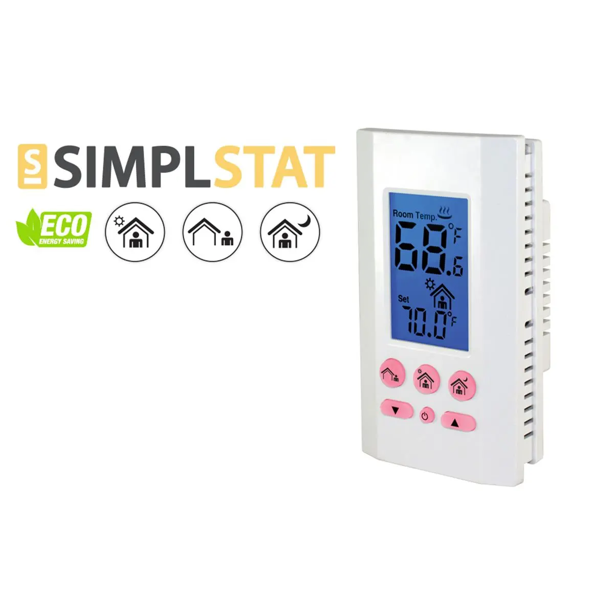 212 MAIN King Electric K701E-B Digital Thermostat Control - 16A, 120-240V, Simplstat, Battery-Powered, Single Pole, Backlit - For Home, Box, Living Room Reptile & Amphibian Temperature Regulation