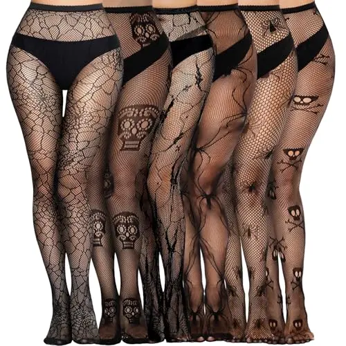 Black Skull Spider Web 6 Pairs 6 Styles