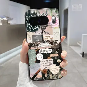 Rounded Edge Phone Case for Google Pixel 10 9 8 7 Pro A XL Gods Grace Pattern Full Body Protection Shockproof Soft Liquid Silicone Cover Cellphone Protective