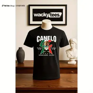 Canelo Alvarez CA No Boxing No Life Mexican Flag Eagle Graphic Tee Shirt Cotton Menswear